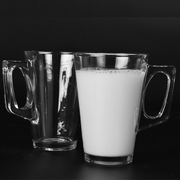 玻璃杯咖啡杯带把透明创意耐热水杯花茶杯牛奶办公杯情侣杯批发