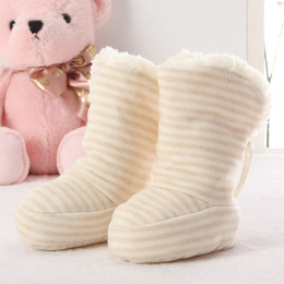 新款彩棉婴儿保暖加厚鞋套婴儿宝宝棉鞋秋冬季新生儿羊羔绒绒靴子