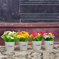 4个包邮陶瓷小花盆 仿真花摆件 欧式简约家居饰品田园整体花艺