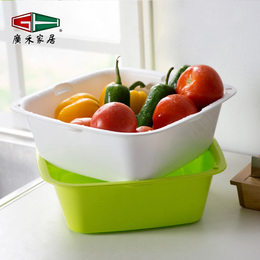 广禾正品加厚沥水篮塑料双层大号厨房洗菜篮子沥水盆水果盘滴水筐