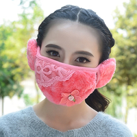 2015新款冬季口耳罩女保暖防尘防雾霾仿风口罩耳罩二合一全棉护耳