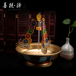 台湾原装大号财神香盘24小时可用檀香架盘香炉香环炉 佛教用品