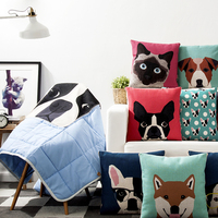 猫狗抱枕被子两用设计车用空调被毯多功能靠垫靠枕被沙发办公