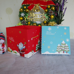 零食大礼包包装盒圣诞老人麋鹿圣诞节礼品盒苹果圣果包装盒子批发