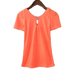 2015夏新款潮 韩版时尚圆领弹力修身中长款短袖T恤打底衫女
