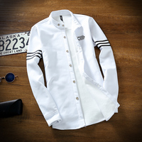 男装秋季韩版冬季保暖加绒加厚青年商务修身型白衬衣男士长袖衬衫