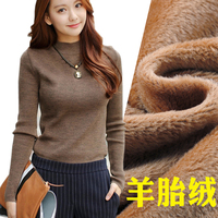 加厚加绒毛衣女套头学生显瘦 韩版女式羊毛衫短款半高领针织衫