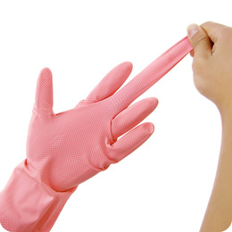 【米果网】蔓妙专利薄款食品级无毒无味防油聚力合成乳胶家务手套