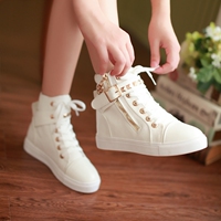 2015新款女学生布鞋平底休闲板鞋女韩版潮白色高帮帆布鞋包邮