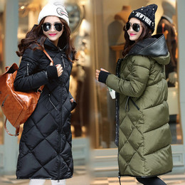 2015冬装新款韩版羽绒棉衣女中长款加厚休闲大码棉服保暖棉袄外套