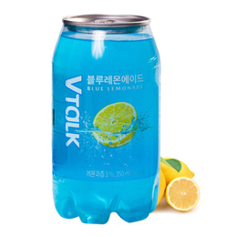 韩国进口原装饮料VTALK粉色西柚蓝色柠檬汽水350m