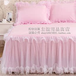 网络视频主播专用床罩粉色纯色床上用品主播背景专用床盖床上装饰