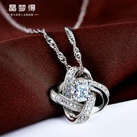 S925银项链女韩版气质时尚宇宙花朵项链短款镶钻锁骨链防过敏礼物