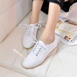 包邮新款小白鞋韩国女单鞋英伦牛筋底复古平跟平底软面系带女鞋子