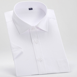 2016夏季男短袖衬衫商务休闲衬衣半袖工作服正装纯色大码白色修身