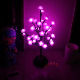 创意玫瑰花灯 家居装饰摆设灯 LED花盆灯 节日礼品花灯 彩灯小树