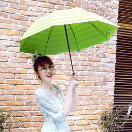 创意条纹清新时尚太阳伞黑胶超强防晒防紫外线遮阳伞折叠晴雨伞女