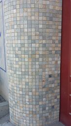 黄木纹墙砖 马赛克文化石 2.5*2.5cm 浴室厨卫砖 形象墙 天然石材