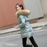韩国棉衣女中长款韩版修身大毛领外套新款2015女装新品冬天羽绒棉