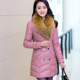 2015冬装新款女士PU皮棉衣中长款韩版修身加厚棉袄皮尤外套显瘦潮
