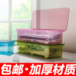 家用厨房创意沥水筷子盒带盖多功能筷子收纳盒塑料筷子笼包邮