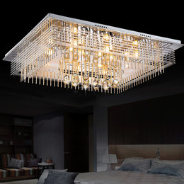 客厅LED水晶吸顶灯主卧室书房长方形温馨玻璃简约创意欧式吸顶灯