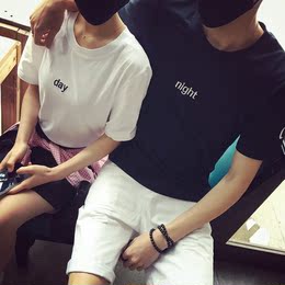 情侣装夏装圆领字母印花女短袖T恤衫2016韩版半袖打底t恤显示班服