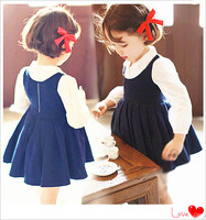 女童韩版2儿童5岁宝宝6长袖连衣裙子秋款3-4秋装7公主裙8假两件套