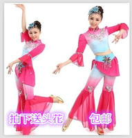 儿童秧歌服演出服女童古典舞蹈服装伞舞扇子舞现代民族秧歌舞蹈服