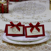 伊露高端定制红色结婚礼名卡婚礼席位卡欧式个性创意定制席卡打印