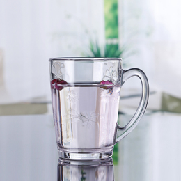 乐美雅玻璃钢化把杯茶杯 水杯 带把透明创意啤酒杯子耐热可微波炉