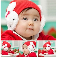 新生婴儿童帽子毛线0-3-6-12个月男女宝宝帽子春套头帽秋冬1-2岁