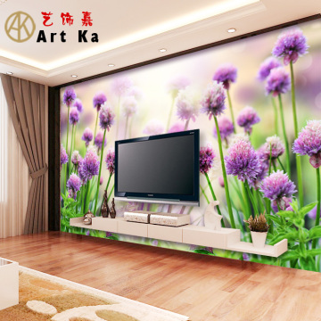 艺饰嘉大型电视背景墙纸壁画 客厅卧室现代简约无纺布壁纸紫色花