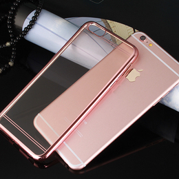 苹果6plus手机壳玫瑰金iphoneplus保护壳5.5硅胶软壳电镀边框透明