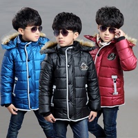 6-7-8-9-10岁男童冬季棉袄带毛领防风保暖 中大儿童棉衣外套加厚