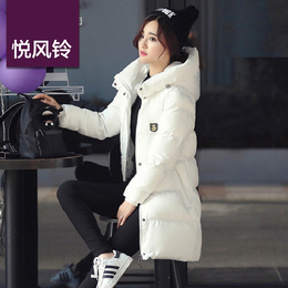 2015新款冬装加厚韩版女装女式白色棉袄棉服时尚中长款棉衣女外套