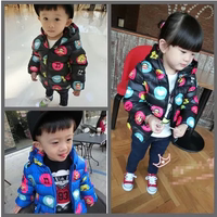 15新冬款韩版儿童男女童装小童可爱大嘴吧猴棉衣棉袄外套宝宝上衣