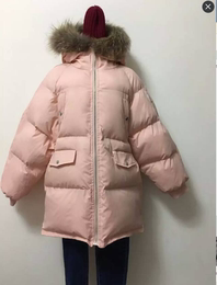 韩国2015冬装棉服女式加厚宽松蝙蝠袖时尚大毛领连帽羽绒棉衣外套