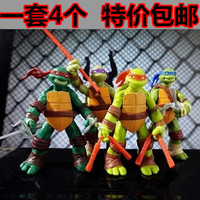 包邮2014忍者神龟TMNT收藏手办12cm关节可动 4个忍者龟玩具1988