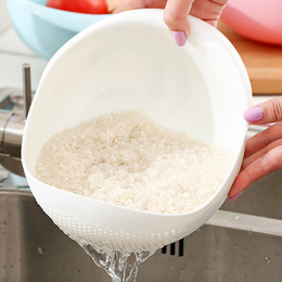 炫彩加厚厨房米器 洗米筛米盆 塑料沥水洗菜篮 洗菜筐 华风
