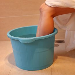 加高加厚加深塑料泡脚桶 脚底颗粒按摩底洗脚足浴盆 仿木足浴桶