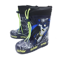 特价韩版欧版儿童雨鞋宝宝男童防滑卡通橡胶雨靴蝙蝠侠（内绒）