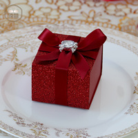 巴洛克红色 高端创意欧式婚礼结婚喜糖盒子婚庆用品大号可装烟