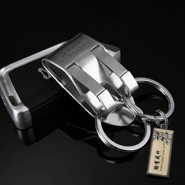 包邮304不锈钢双环钥匙扣男士汽车腰挂钥匙链创意钥匙扣钥匙圈