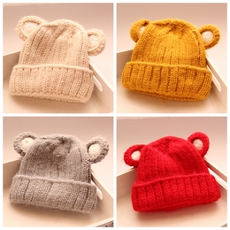 秋冬季宝宝毛线帽韩版卡通婴儿针织帽保暖儿童套头帽小孩帽子新款