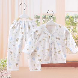纯棉婴儿服 宝宝服装纽扣 初生儿衣服 0-3个月宝宝内衣特价包邮