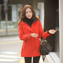 2015秋冬季韩版女装中长款棉衣大码胖MM修身显瘦上衣连帽保暖女式