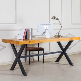 特价北欧美式咖啡厅桌椅复古铁艺餐桌书桌实木家具原木会议办公桌