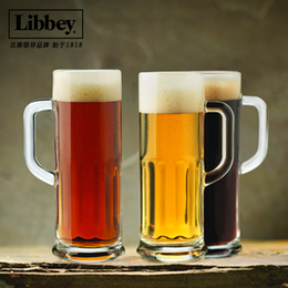 利比 啤酒杯 美国进口带把啤酒杯 无铅透明玻璃酒杯 啤酒玻璃杯