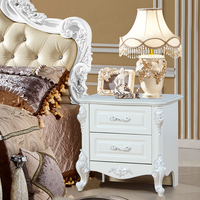 欧式床头柜法式田园浪漫床头柜雕花白色收纳储物柜